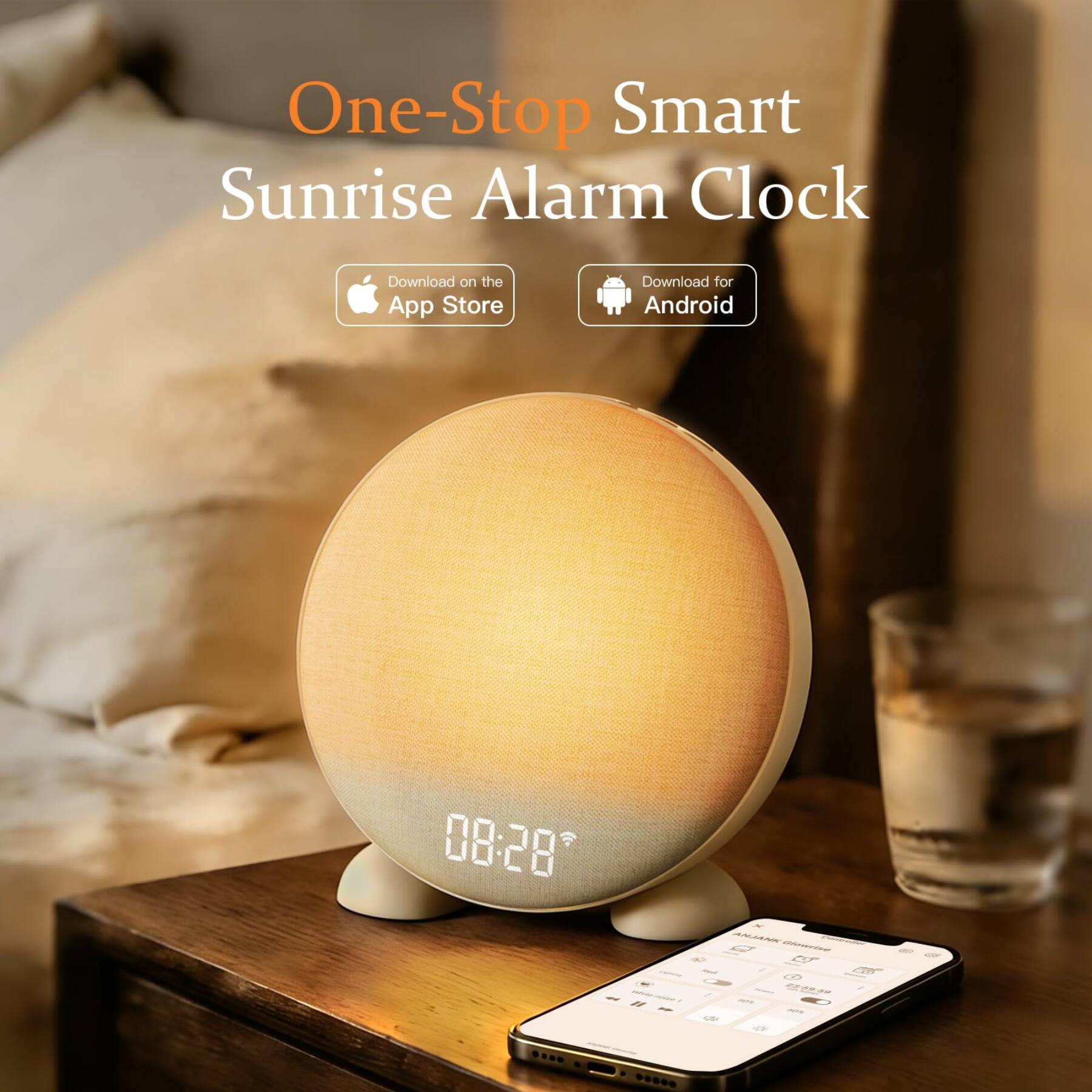 One-Stop Smart Sunrise Alarm Clock

Download on the App Store

Download for Android

85:80 - 

ANJANK Blowrise I - 23 10:00 JUTE - #