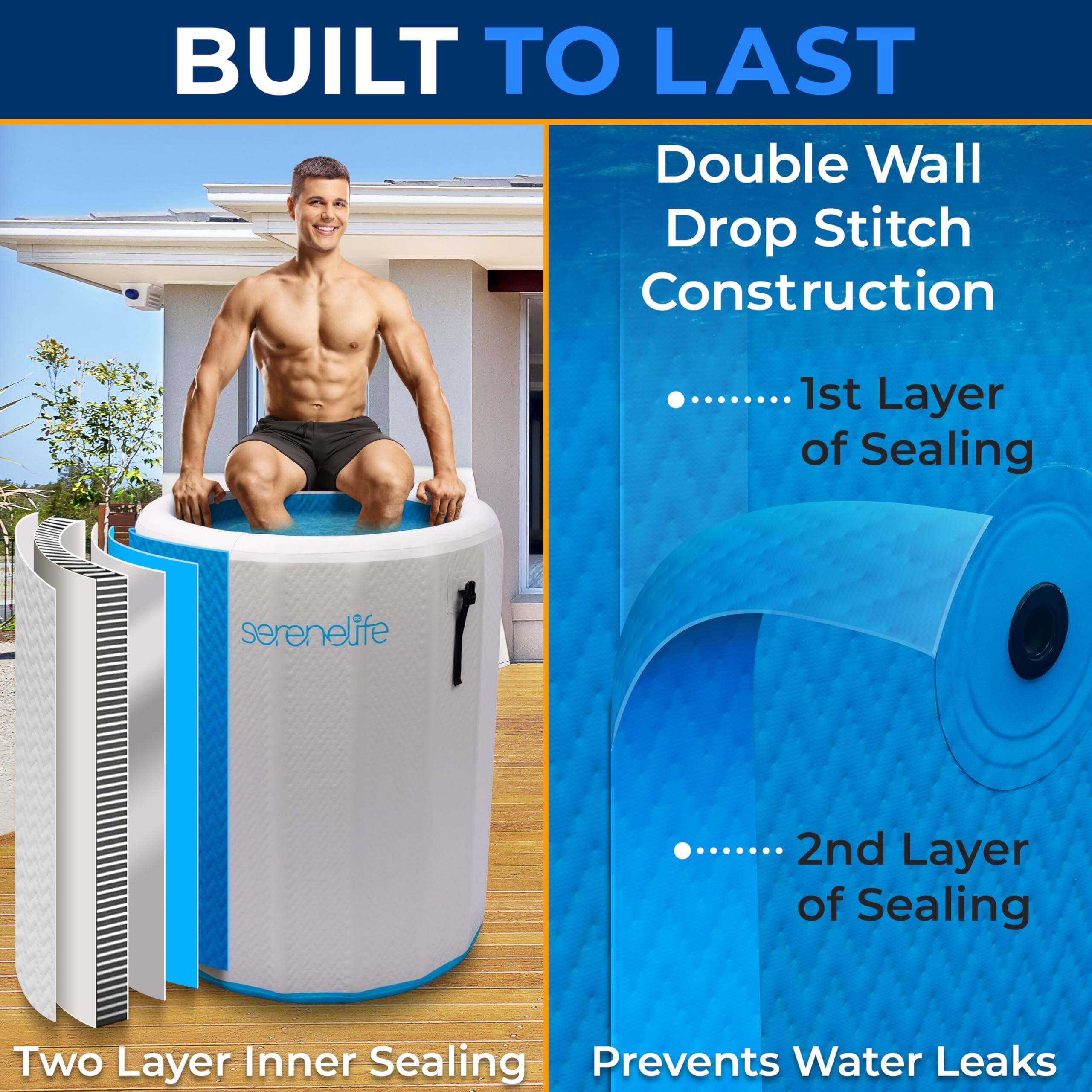 BUILT TO LAST

Double Wall Drop Stitch Construction

- 1st Layer of Sealing
- 2nd Layer of Sealing

Two Layer Inner Sealing Prevents Water Leaks