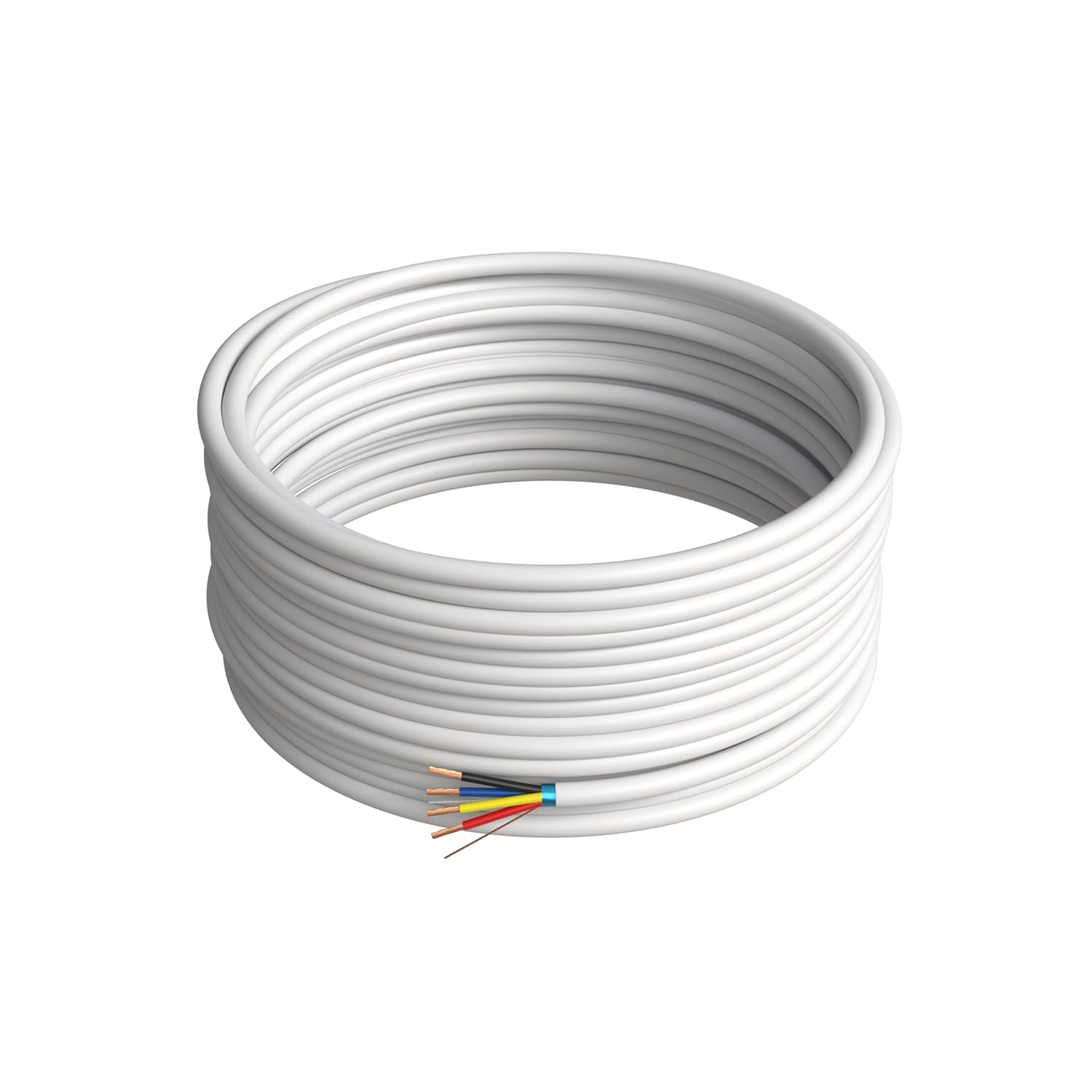 Left. Cables Direct Online - 500ft 18/4 Stranded CCA Shielded Alarm Cable, 18AWG 2 Conductor Wire for Security, Fire, LED, Doorbell Systems - White.