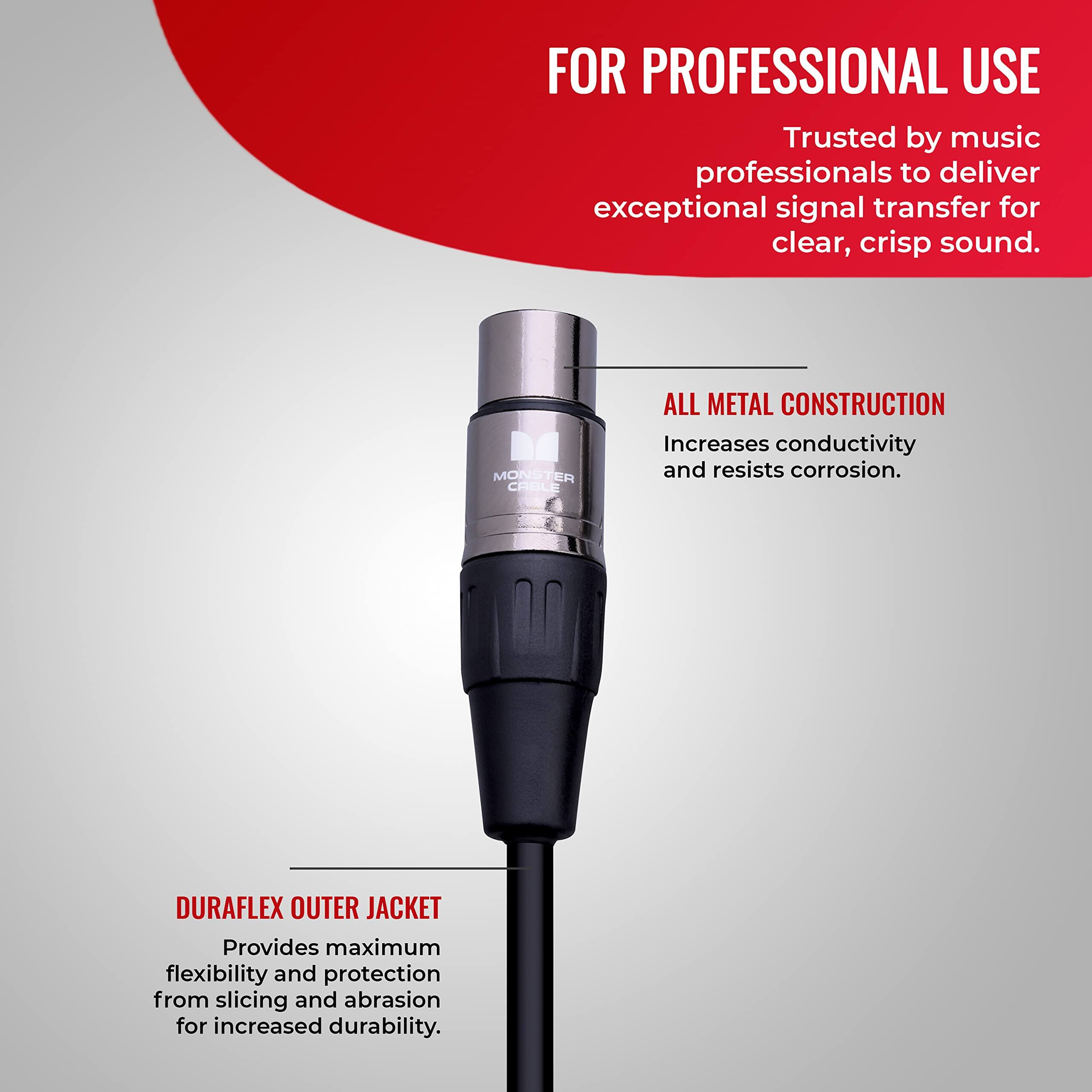 FOR PROFESSIONAL USE  
Trusted by music professionals to deliver exceptional signal transfer for clear, crisp sound.

ALL METAL CONSTRUCTION  
Increases conductivity and resists corrosion.

DURAFLEX OUTER JACKET  
Provides maximum flexibility and protection from slicing and abrasion for increased durability.