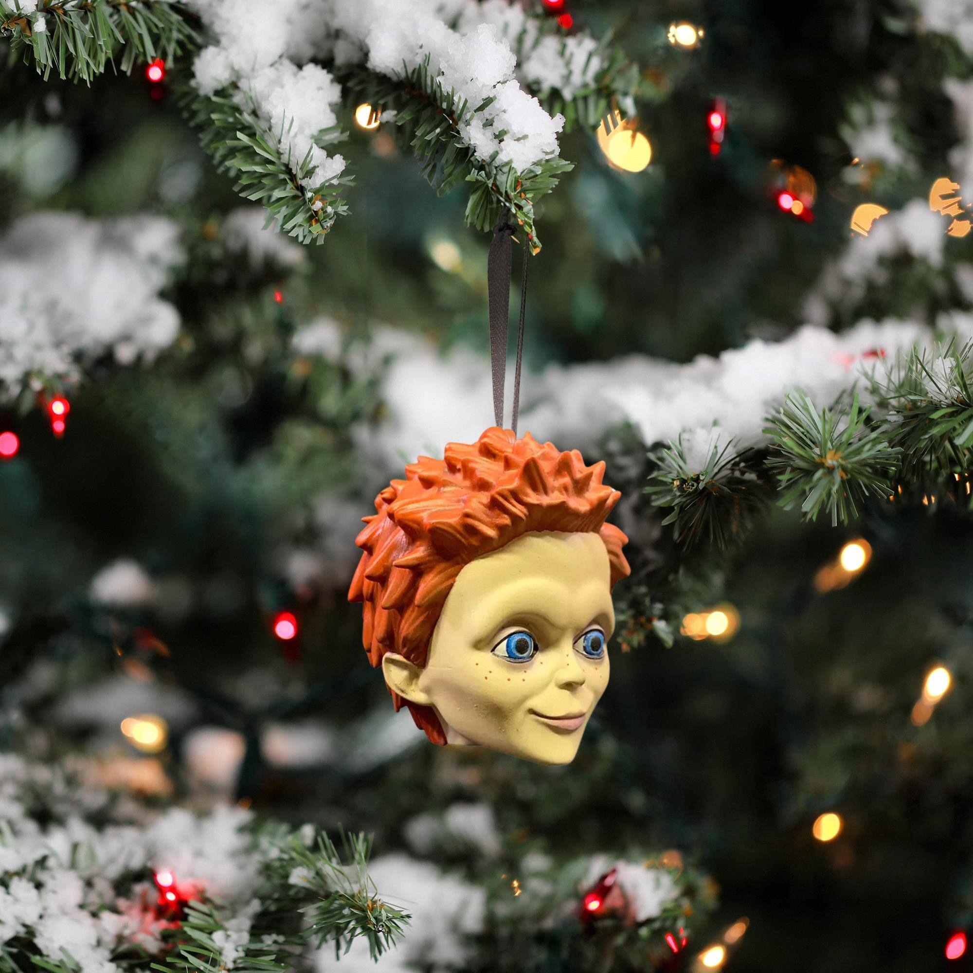 Alt View 3. Trick or Treat Studios - Seed of Chucky Holiday Horrors Ornament | Glen Head - Beige.