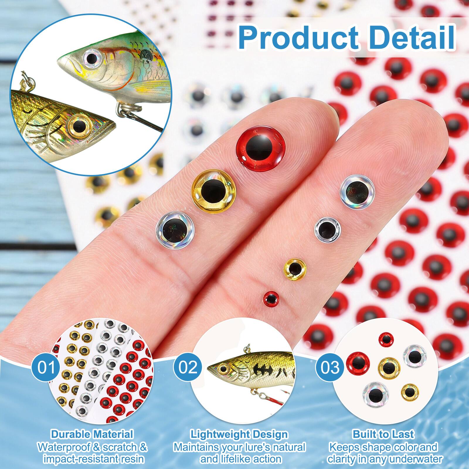 Product Detail

01. Durable Material
Waterproof & scratch & impact-resistant resin

02. Lightweight Design
Maintains your lure's natural and lifelike action

03. Built to Last
Keeps shape, color, and clarity in any underwater
