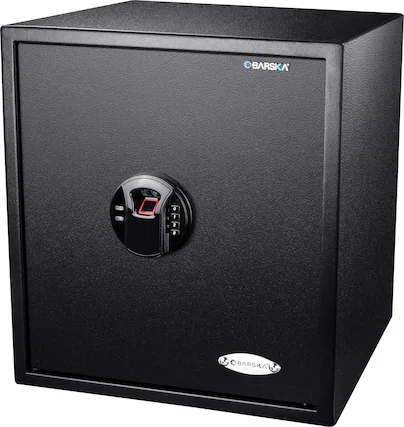Front. Barska - Large Biometric Fingerprint Keypad Security Home Safe 1.94 Cu Ft - Black.