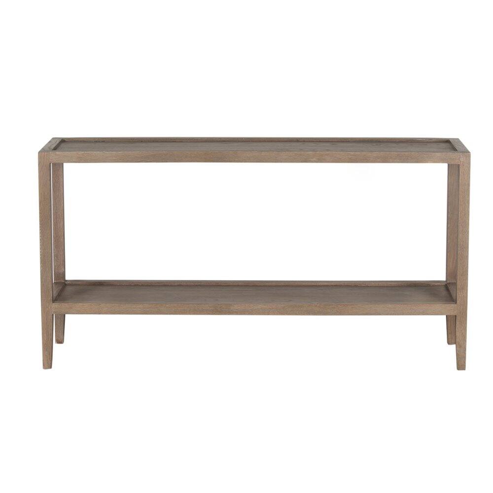 Alt View 2. Porter Designs - Lowell Solid White Oak Wood Console Table - Brown.