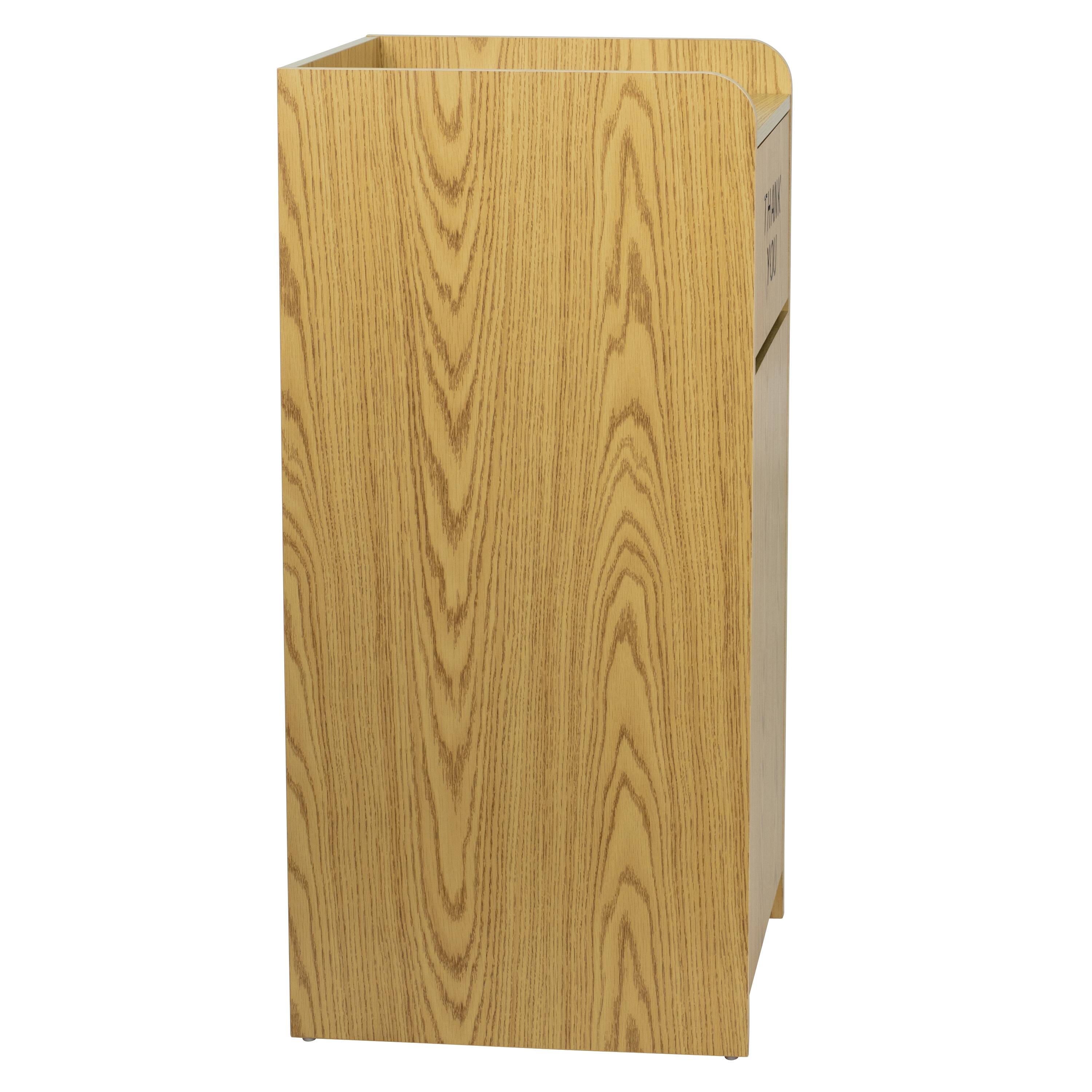 Alt View 6. Emma + Oliver - Wood Tray Top "Thank You" Restaurant Food Court Receptacle - Oak.