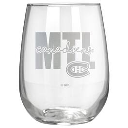 Great American Products - Montreal Canadiens Etched 17oz. City Stemless Wine Glass - Multicolor