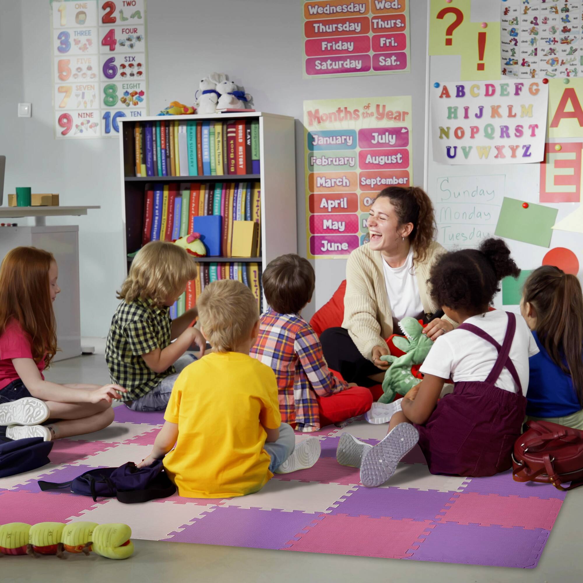 Sure, here is the corrected and grouped text from the image:

---

**Numbers:**
1 ONE
2 TWO
3 THREE
4 FOUR
5 FIVE
6 SIX
7 SEVEN
8 EIGHT
9 NINE
10 TEN

**Days of the Week:**
Wednesday Wed.
Thursday Thurs.
Friday Fri.
Saturday Sat.

**Months of the Year:**
January
February
March
April
May
June
July
August
September

**Alphabet:**
A B C D E F G
H I J K L M
N O P Q R S T
U V W X Y Z

**Days of the Week (continued):**
Sunday
Monday
Tuesday

**Other Text:**
? !
1 I different Baok
WOBLE MSTERT LAS
82e LGII

---