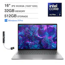 HP - ZBook 8 G1i 16 Workstation 16.0 WUXGA Display (Ultra 7-255H, 32GB, 512GB SSD, Win 11 Pro) w/USB Hub - Meteor Silver