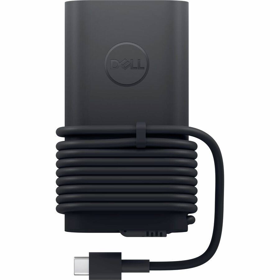 Alt View 1. Dell - Dell 100W USB-C GaN Ultra Slim Adapter - 100 W - 3.28 ft Cable - 120 V AC, 230 V AC Input - 20 V DC, 15 V DC, 9 V DC, 5 - Possibly Black.