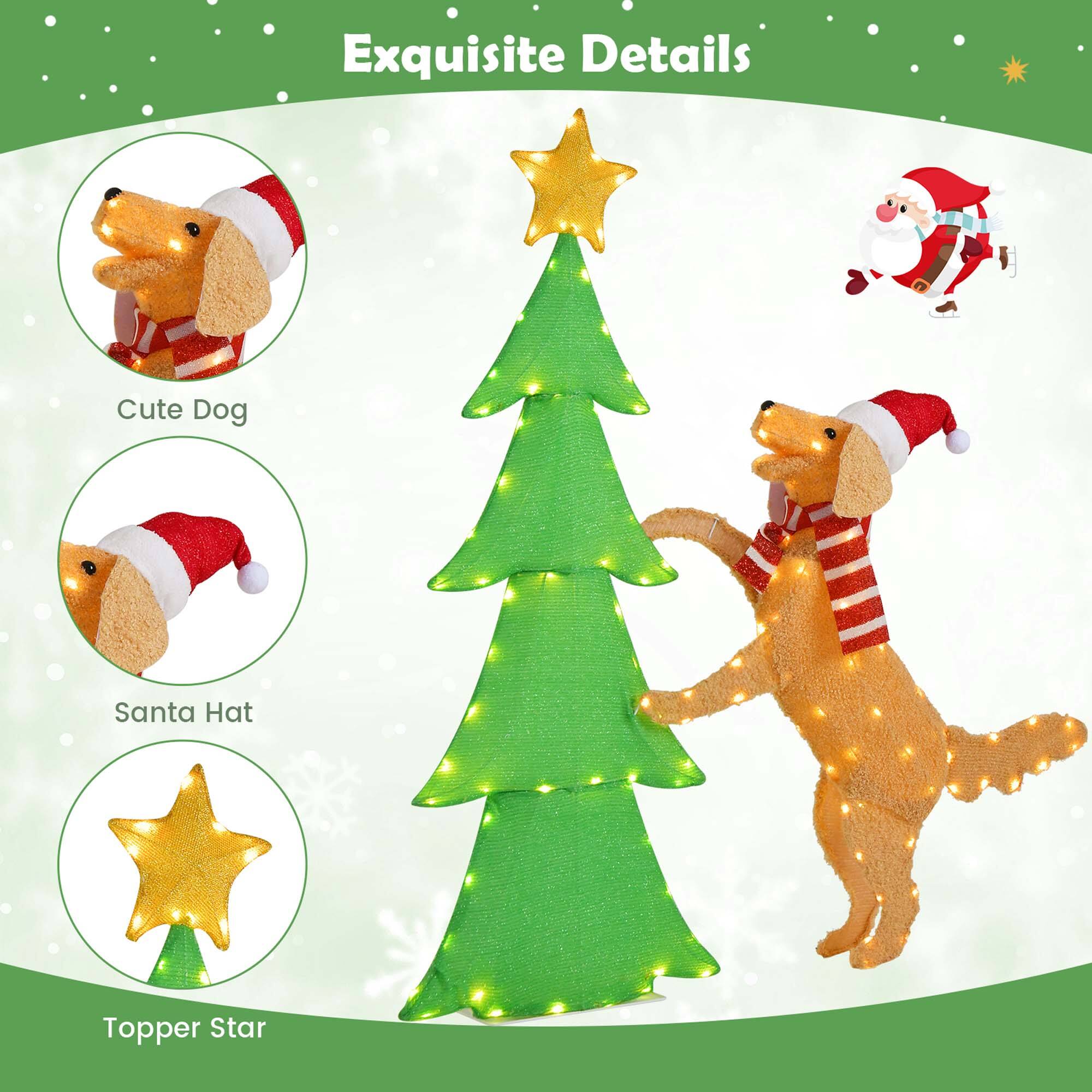 Exquisite Details Cute Dog Santa Hat Topper Star