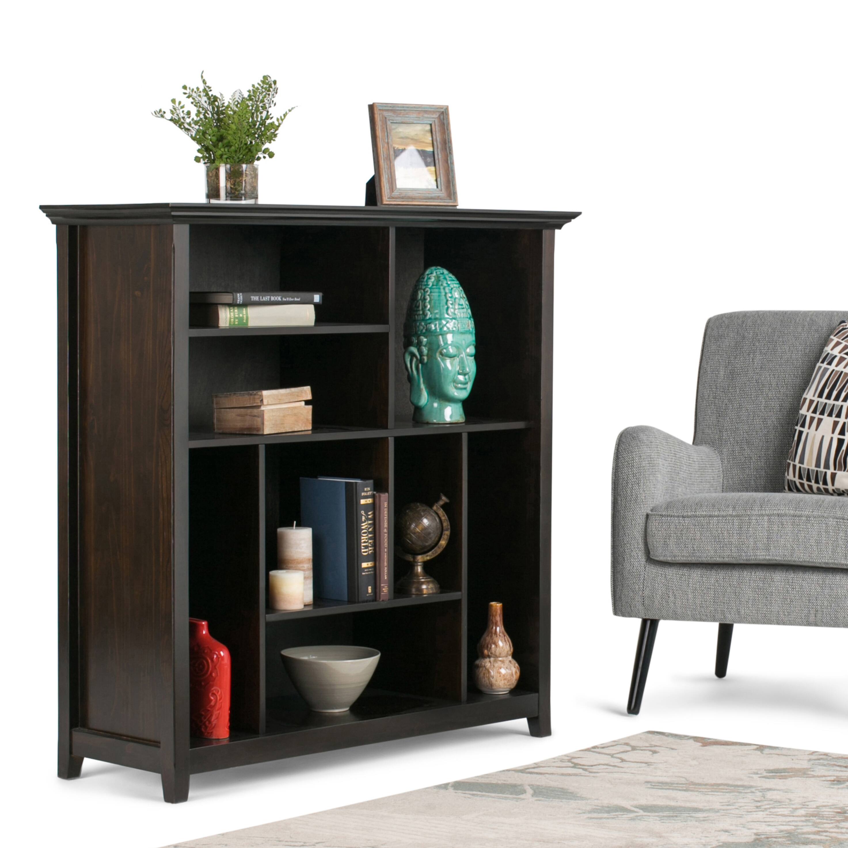 Left. Simpli Home - Amherst Multi Cube Bookcase and Storage Unit - Hickory Brown.