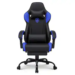 CloudRest Pro - Computer Chairs with Linkage Armrest Ergonomic Gaming Chair High Back Game Chair - Blue