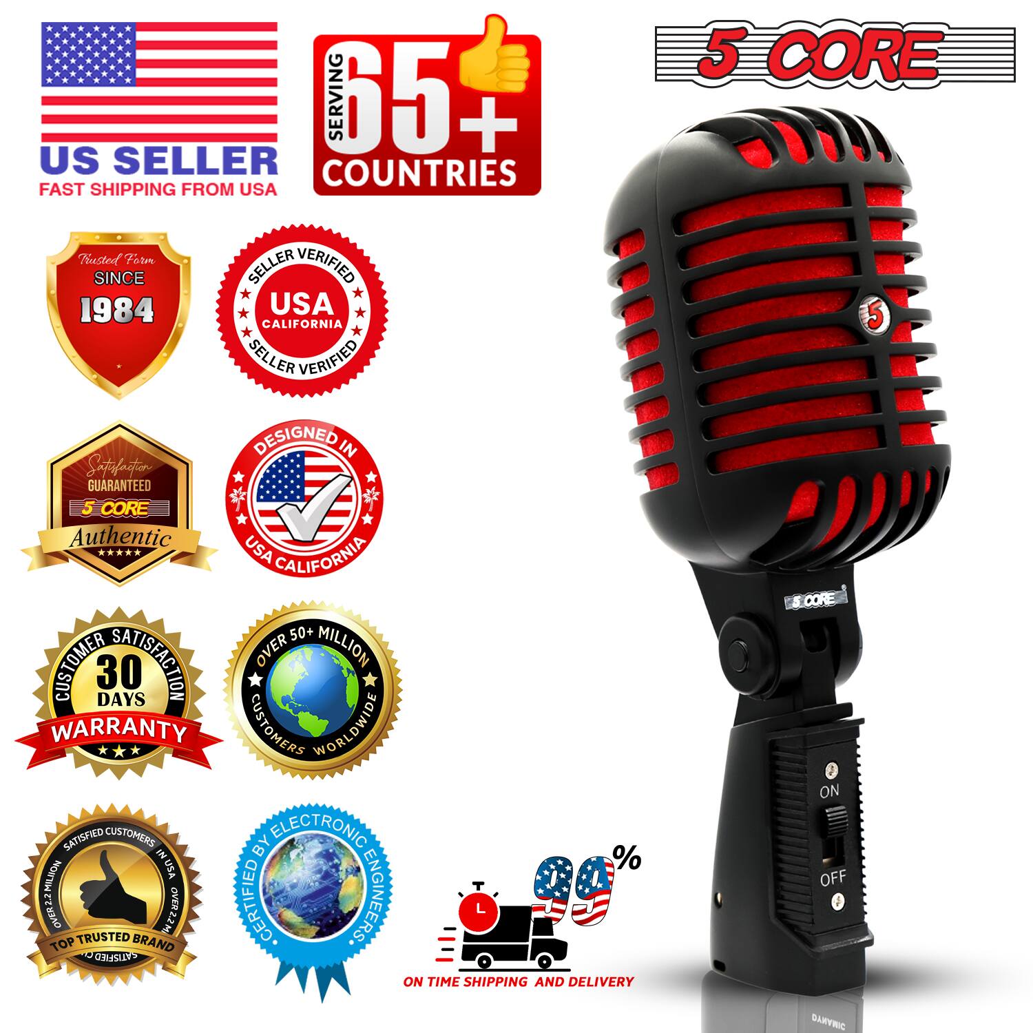 SERVING 65+ US SELLER COUNTRIES FAST SHIPPING FROM USA  
5 CORE  
VERIFIED SINCE 1984  
USA CALIFORNIA SELLER VERIFIED  
DESIGNED IN USA CALIFORNIA  
AUTHENTIC  
50+ MILLION CUSTOMERS WORLDWIDE  
30 DAYS WARRANTY  
CUSTOMER SATISFACTION  
OVER 20M SATISFIED CUSTOMERS  
CERTIFIED BY ELECTRONIC ENGINEERS  
TOP TRUSTED BRAND  
ON TIME SHIPPING AND DELIVERY