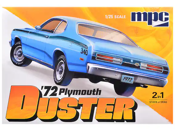 1/25 SCALE
mpc
GOOD YEAR
340
1972
'72 Plymouth DUSTER
2 in 1
STOCK or DRAG