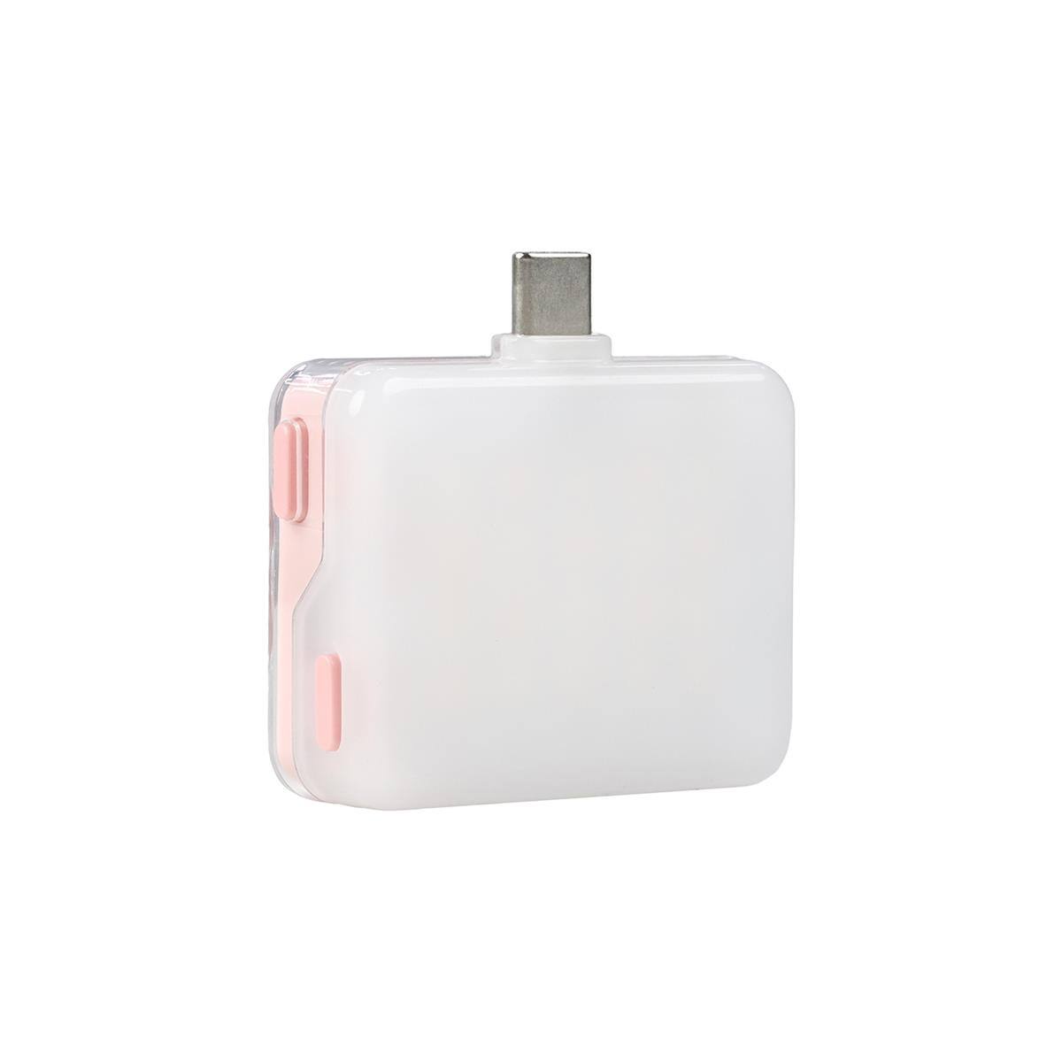 Alt View 3. NANLITE - Nanlite cookie Warm White USB-C Mini Square LED Light, Coral Pink.