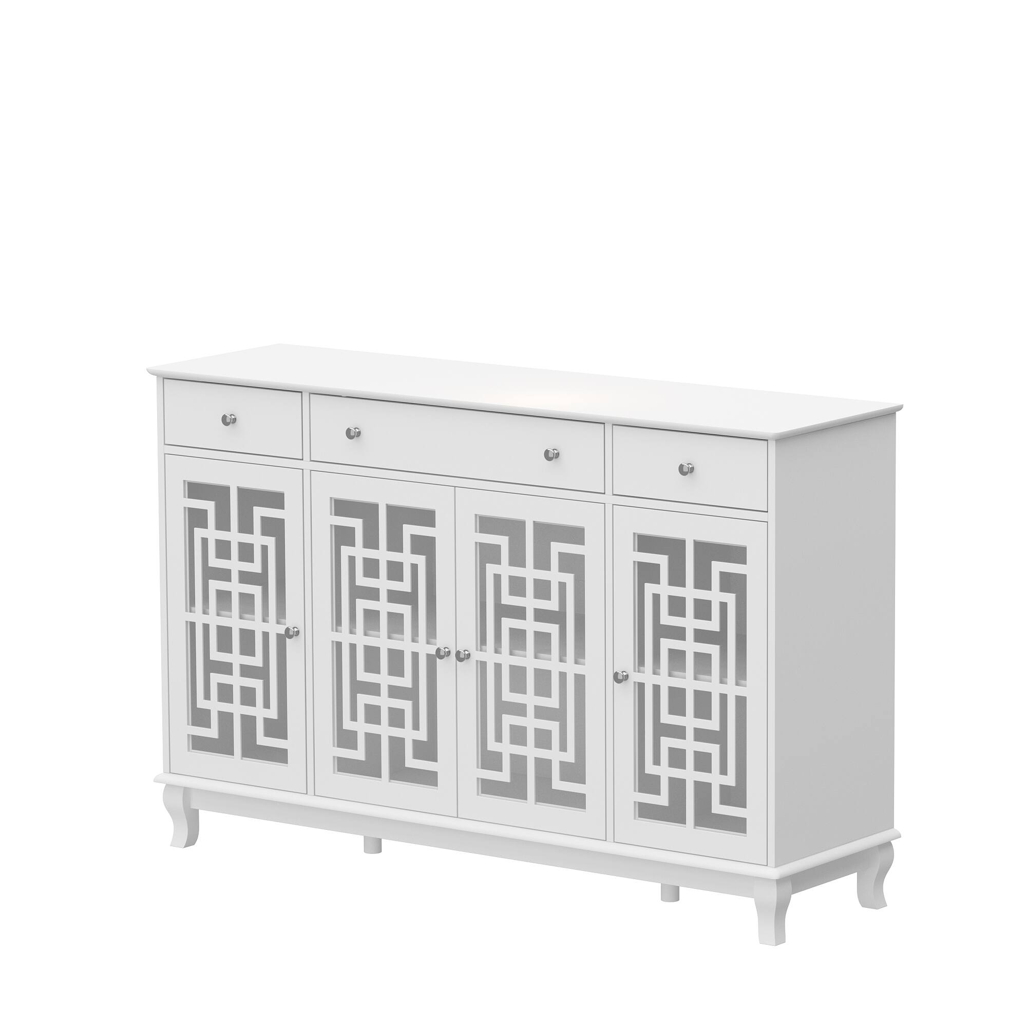 Angle. Famapy - Famapy Buffet Sideboard: Organize & Elevate Your Dining Space - White.