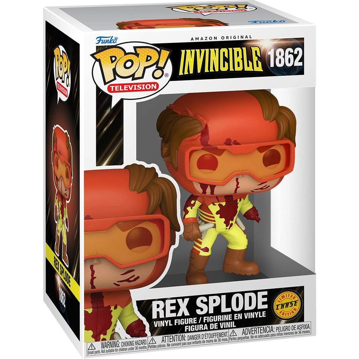 0 wi ORki AMAZON ORIGINAL Funko W POP! INVINCIBLE 1862 BES TELEVISION E 9 O0E N TMITED REX SPLODE VINYLE CHASE EBITION FIGURINE EN FIGURE I VINYL DE VINIL ASFIXIA FIGURA ADVERTENCIA: PELIGRO DE ASFIXIA. adecuado para niños ATTENTION: DANGER pour les enfants de moins de 36 mois Partes HAZARD entants de moins WARNING: CHOKING Ne convient pas aux under 36 mois Petites pices. Nd subable b chidren Small parts