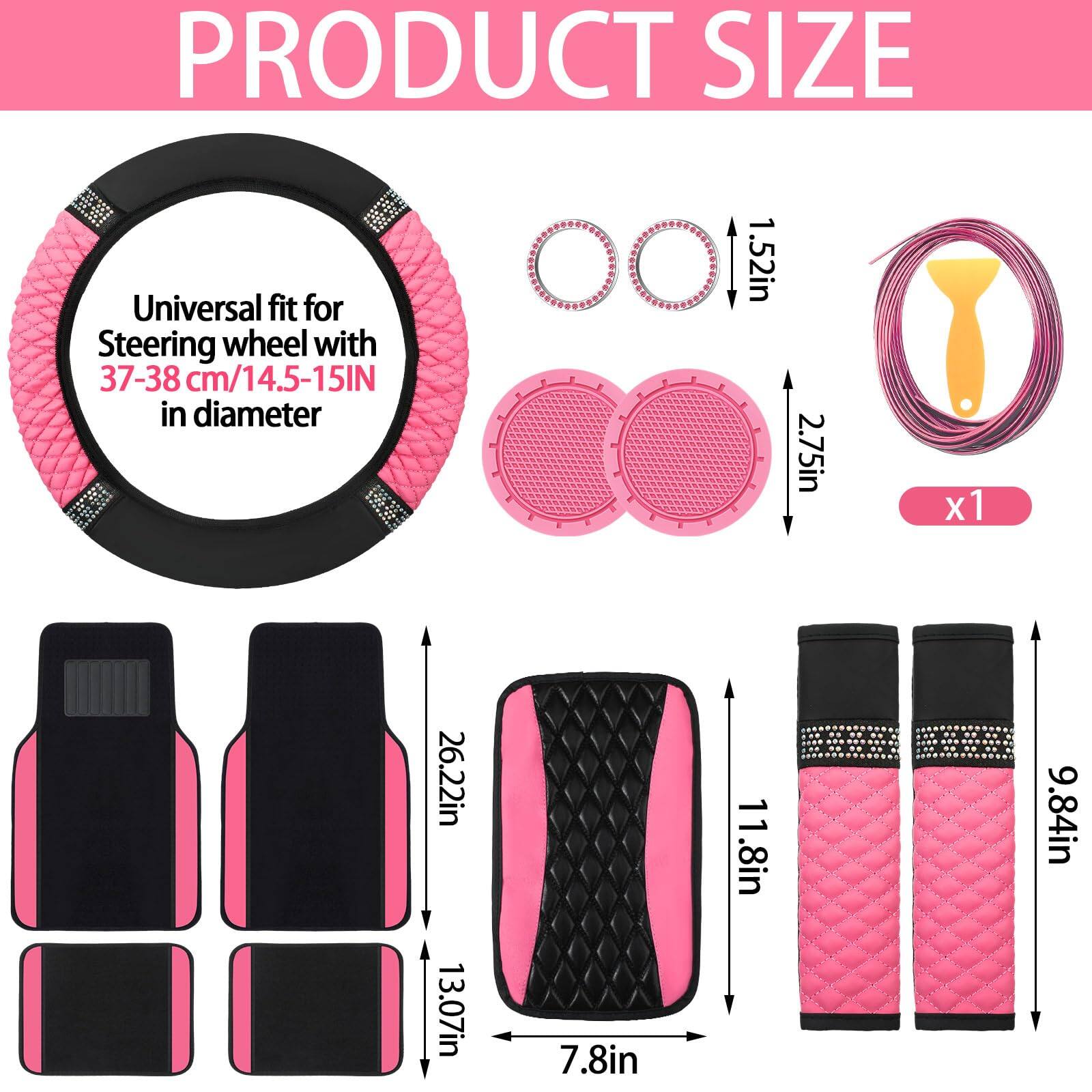 **PRODUCT SIZE**

- Universal fit for Steering wheel with 37-38 cm/14.5-15IN in diameter

- 1.52in
- 2.75in x1
- 26.22in
- 13.07in
- 7.8in
- 11.8in
- 9.84in