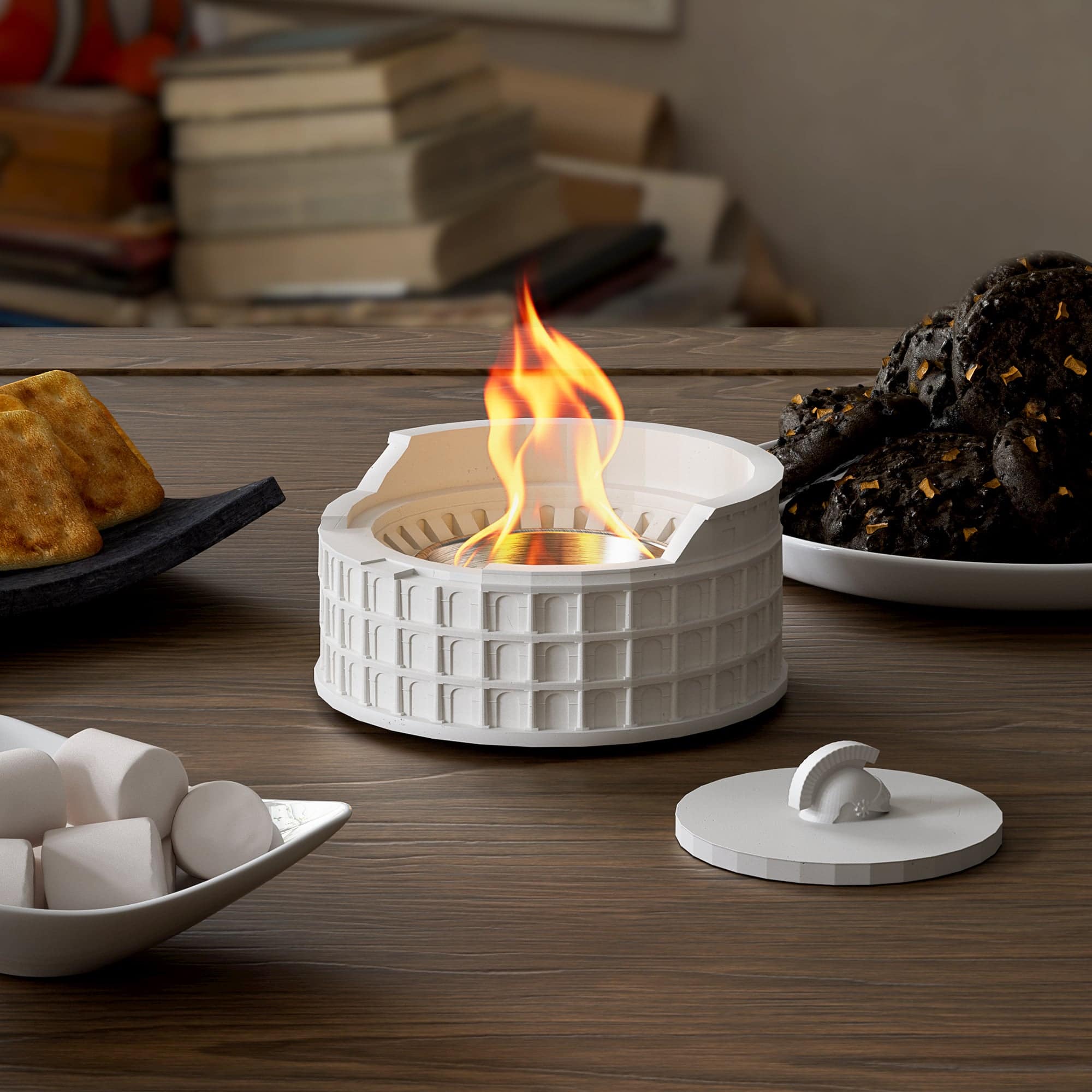 VIVZONE - Colosseum Tabletop Fire Pit Ashtrays - White
