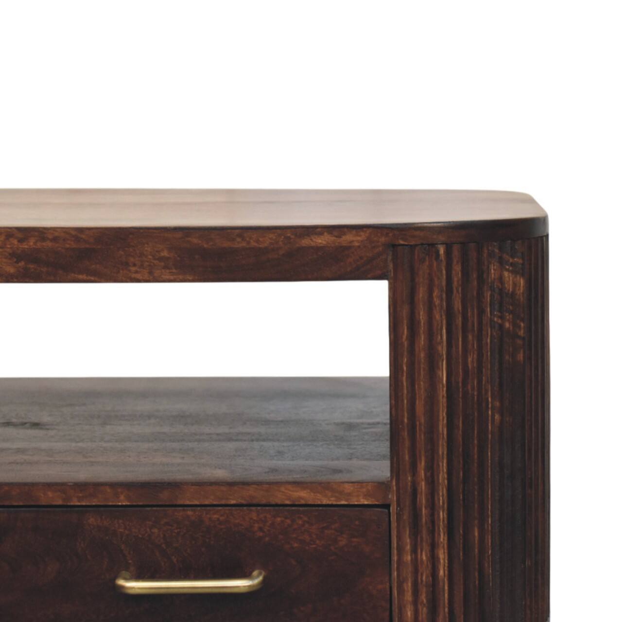 Back. Artisan Furniture - Artisan Furniture Solid Wood Sphere Leg Coffee Table, 2 Drawers, Brown - Brown.