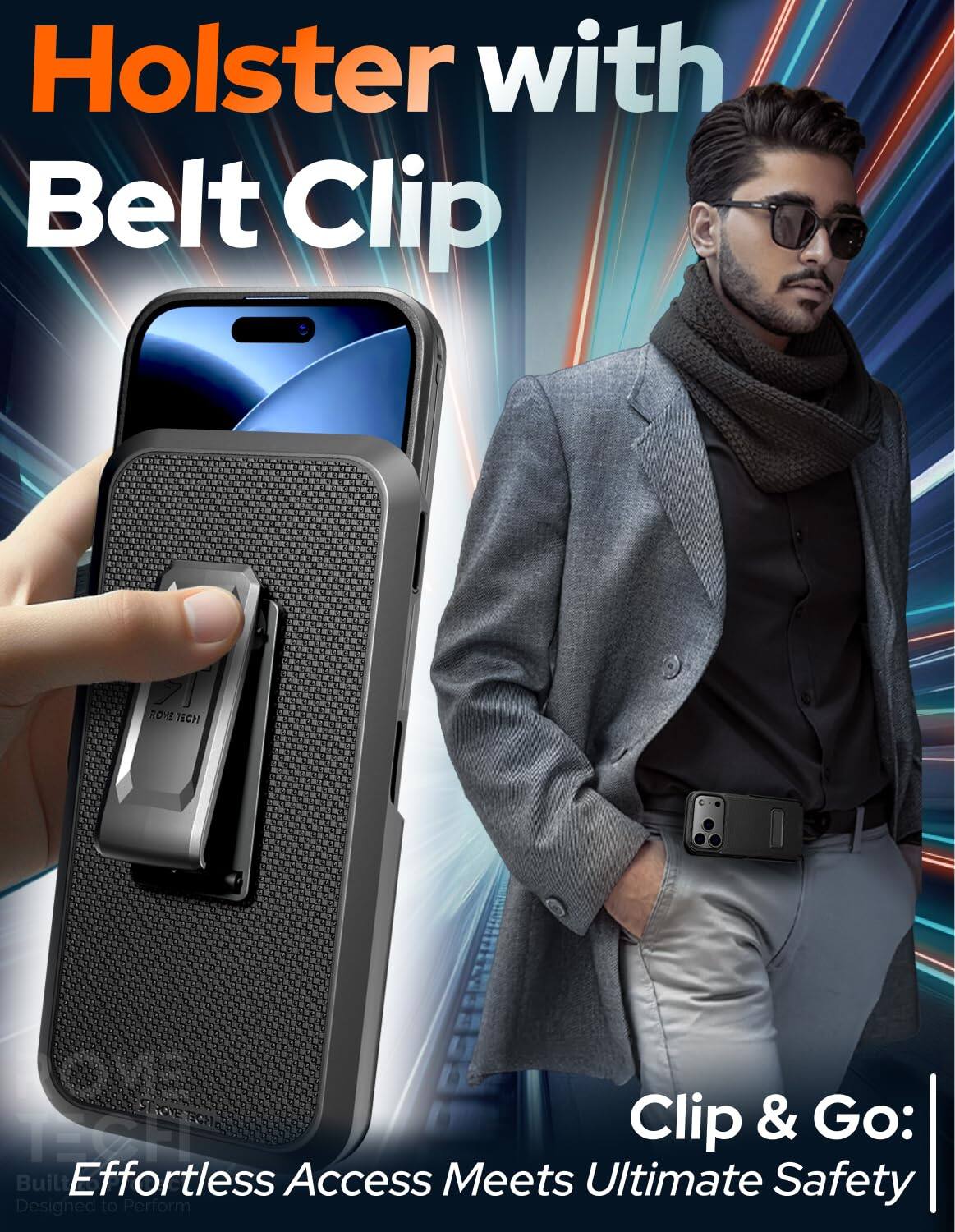 Holster with Belt Clip

ROME TECH

Clip & Go: Effortless Access Meets Ultimate Safety

Built to Perform