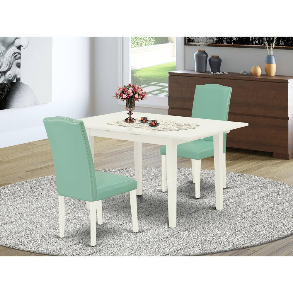 Left. East West Furniture - Dining Table- Parson Chairs - Brown.