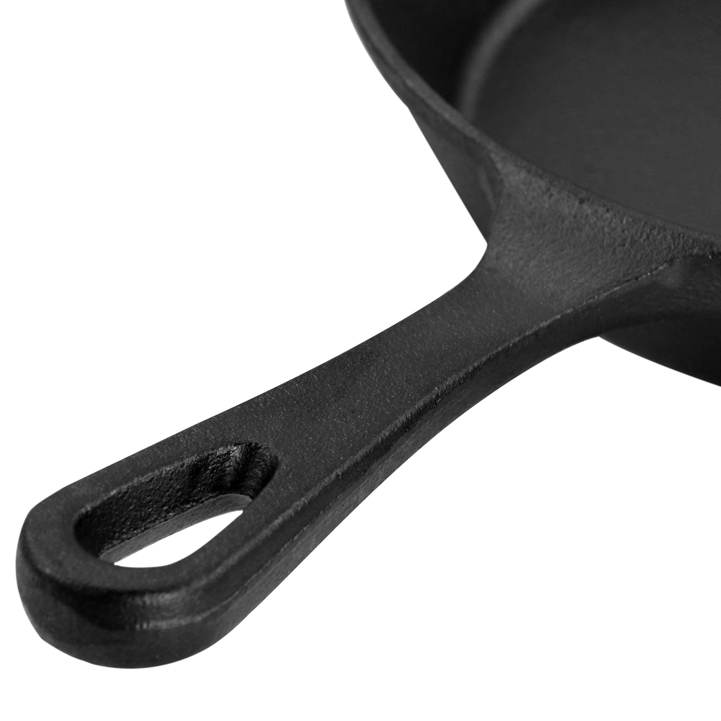 Alt View 5. MegaChef - MegaChef 8 Inch Round Preseasoned Cast Iron Frying Pan in Black - Black.