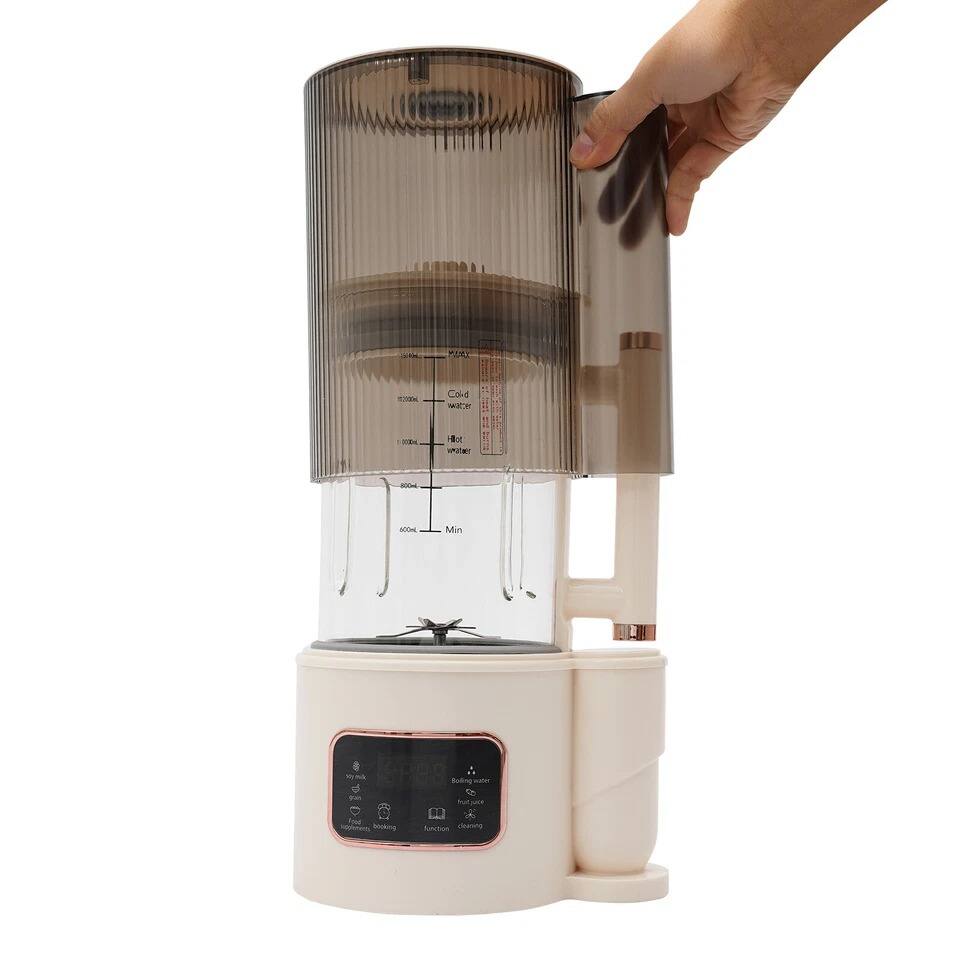 Sure, here is the corrected and grouped text from the image:

---

**Water Level Indicators:**
- 1000ml
- 600ml
- 300ml
- 100ml

**Temperature Settings:**
- Cold Water
- Hot Water

**Time Indicator:**
- 60 Min

**Control Panel:**
- Tea
- Boil
- Fruit Juice
- Steaming
- Function
- Cleaning

**Additional Text:**
- Anti-bacterial

---