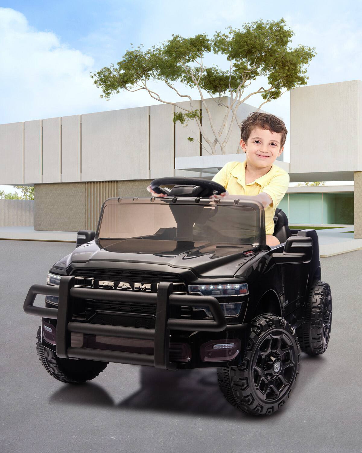 Qeetex Kids Ride On Cars, Licensed RAM 12V Electric Ride On Truck Car w ...