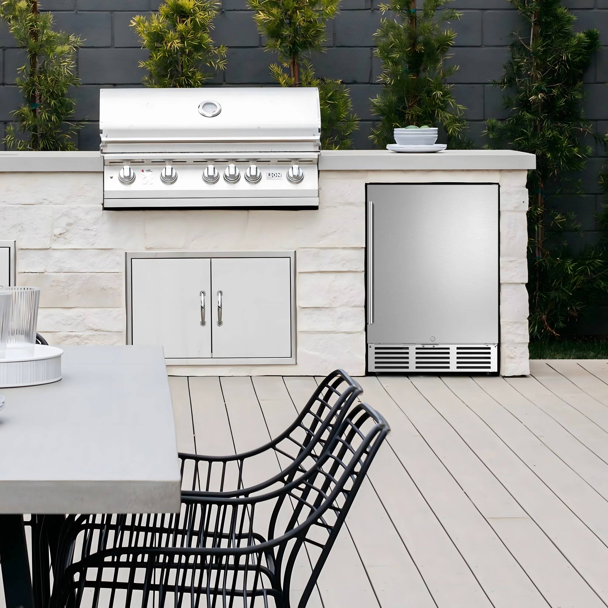 Alt View 5. SIMZLIFE - 24 Inch Under Counter Beverage Refrigerator - 180 Cans Capacity, for Patio/Kitchen, Home & Commercial Use - Silver Stainless Steel.