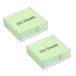 Unique Bargains - 3x3 Inch 2pcs Sticky Note Holder with 200 Sheets Self-Stick Memo Pad Dispenser Office Desk Organizer for Home Office - Green