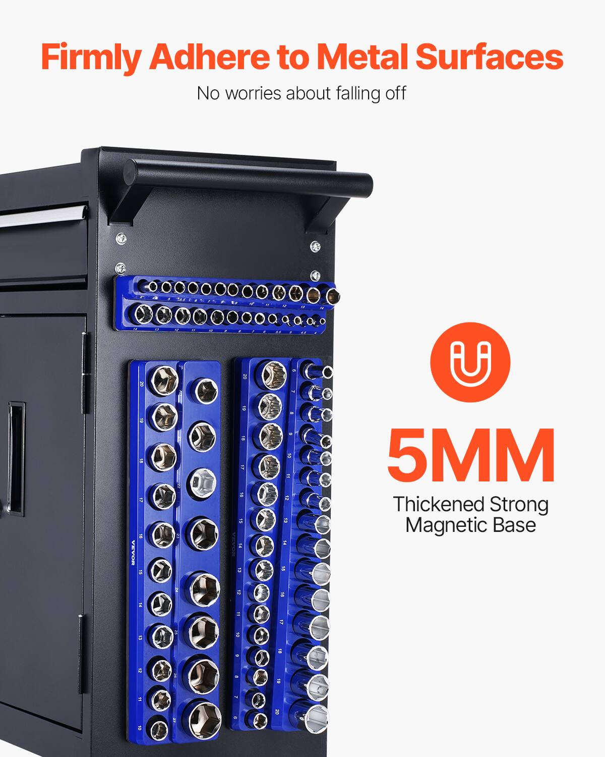 Firmly Adhere to Metal Surfaces  
No worries about falling off  

5MM  
Thickened Strong Magnetic Base