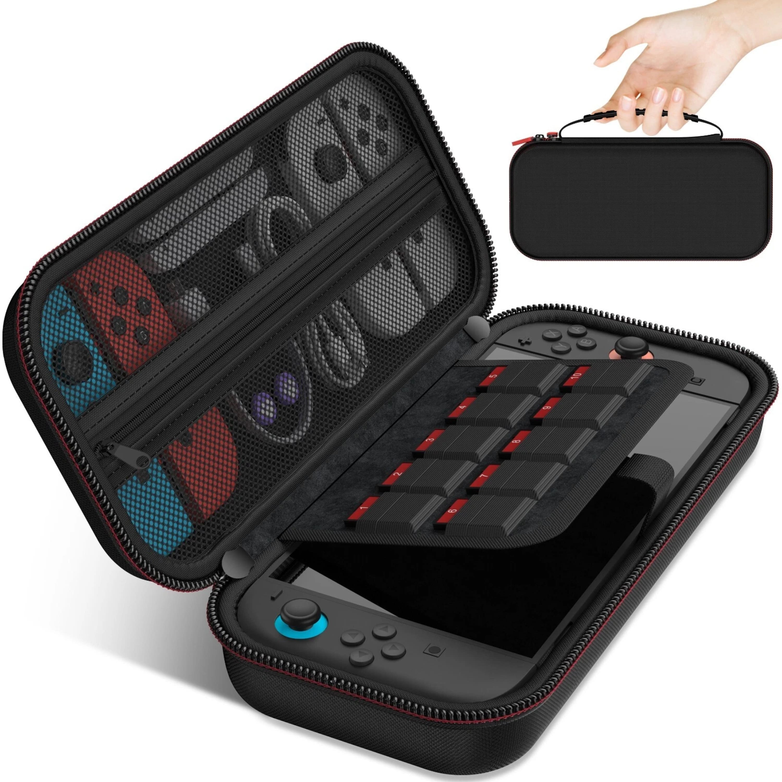 Kitcheniva - Hard Travel Bag Carrying Case For Nintendo Switch 2 & Switch/Switch OLED Console - Black