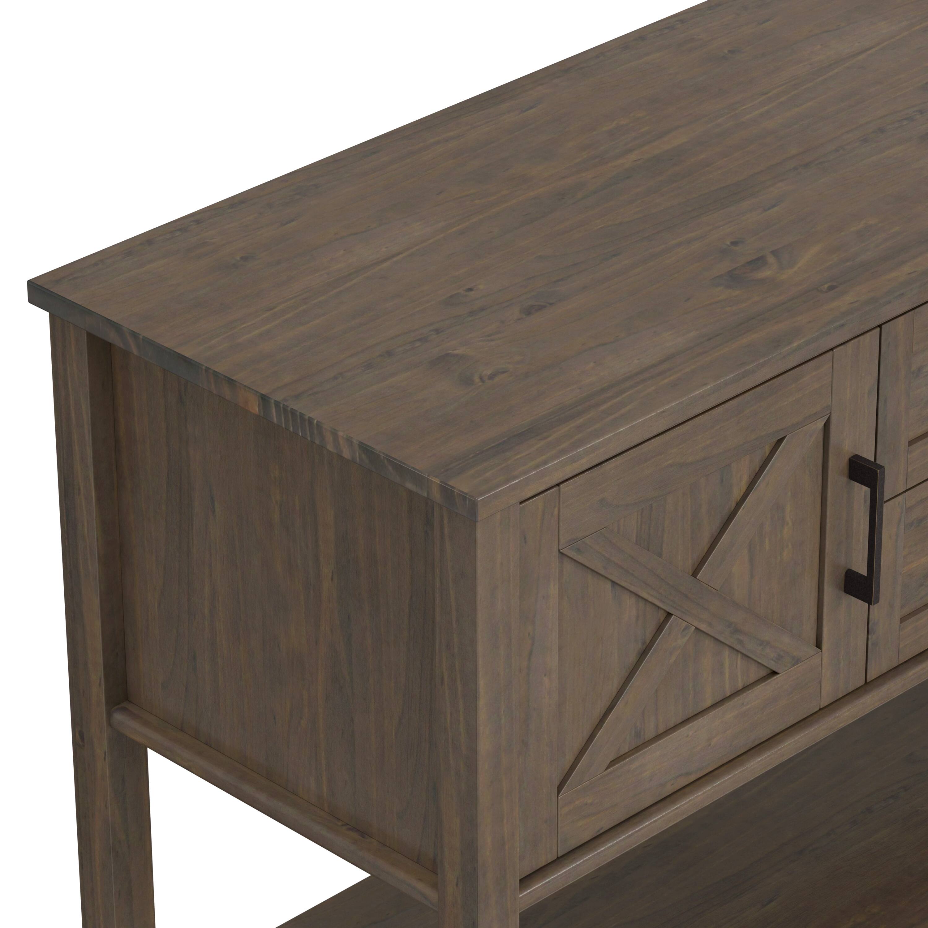 Alt View 5. Simpli Home - Ela SOLID WOOD 48 inch Wide Transitional Console Table in Smoky Brown - Smoky Brown.