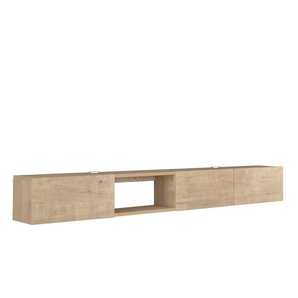 Front. Atelier Mobili - Floating TV Stand - Wall Mounted TV Stand for 75 Inch TV -  Modern - Beige.