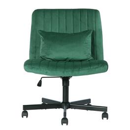 Boyel Living - Modern Linen Criss Cross Office Chair with Adjustable Height and Ergonomic Support - Green