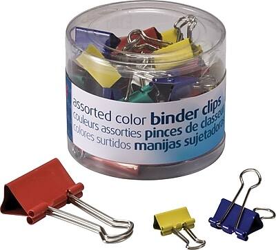 assorted color binder clips  
couleurs assorties  
colores surtidos  
colores clasificados  
pinzas de sujetador