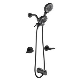 Boyel Living - Shower Set with Dual Handles 5 Function Dual ABS Shower Heads and Tub Spout - Matte Black
