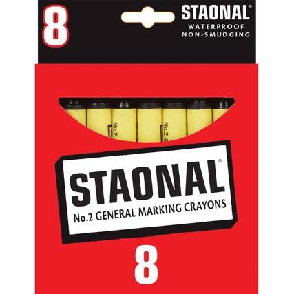 8 - STAONAL WATERPROOF NON-SMUDGING No.2 GENERAL MARKING CRAYONS