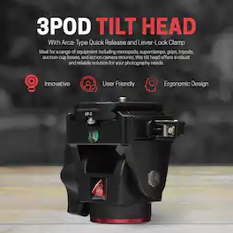 3Pod - Tilt Head with Arca-Type Quick Release and Lever-Lock Clamp