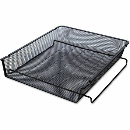 Front. Universal - Universal Desk Tray 1 Compartment 2.75" Height x 11.25" Width x 13" Depth Black Metal Mesh - Black.