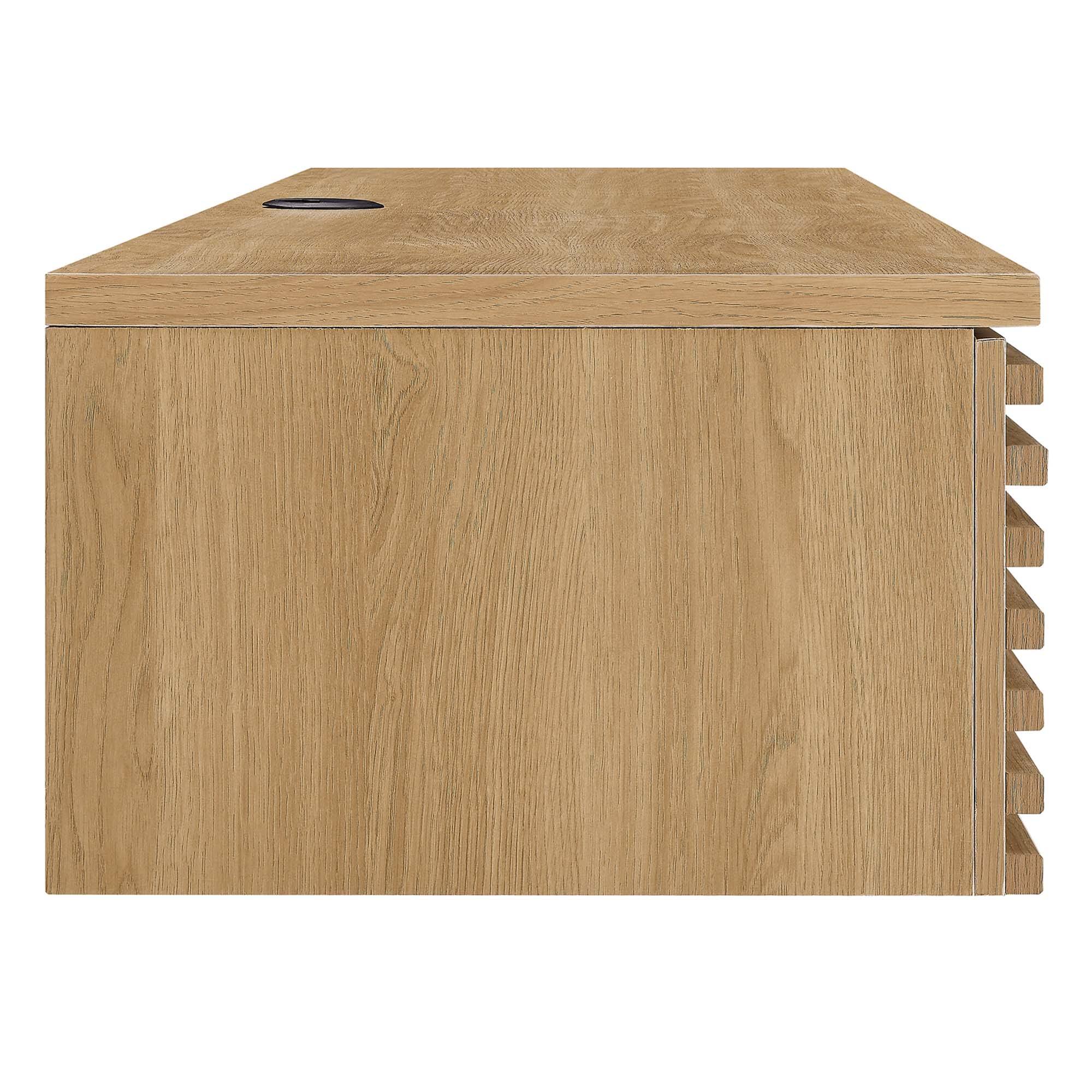 Alt View 1. Modway - Render Wall Mount Wood Office Desk by Modway - Oak.