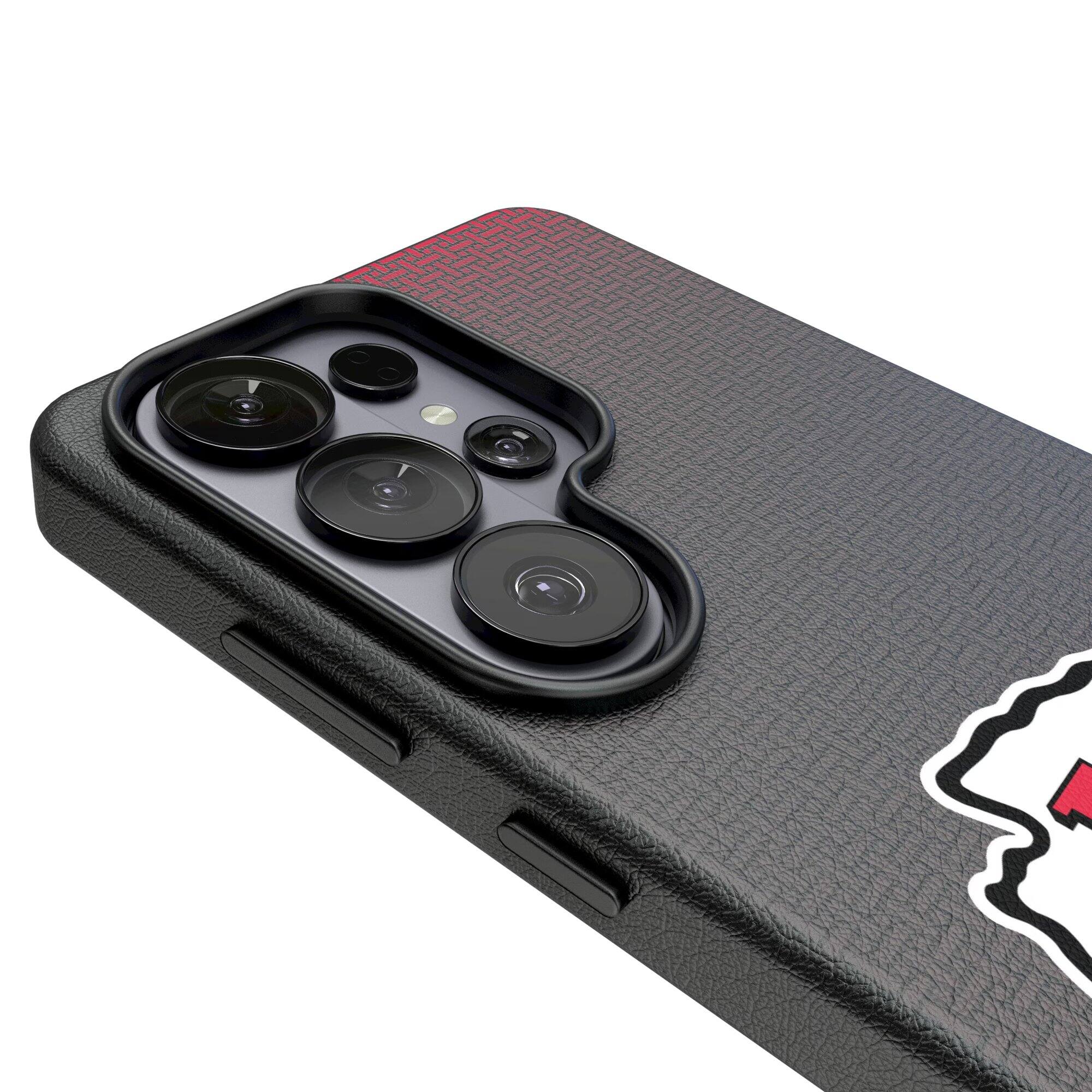 Alt View 2. Keyscaper - Kansas City Chiefs Linen Galaxy Magnetic Bump Case - S25 Ultra - Black.