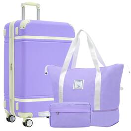 LOVMOR - Hardshell 28" Checked Luggage TSA Dual Spinner - Purple