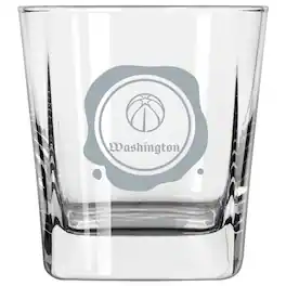 Logo Brands - Washington Wizards 14oz. Frost Stamp Old Fashioned Glass - Multicolor