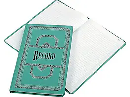 Boorum & Pease - 66 Series Record Book, 7.63"W x 12.13"L, 150 Sheets/Book - Blue