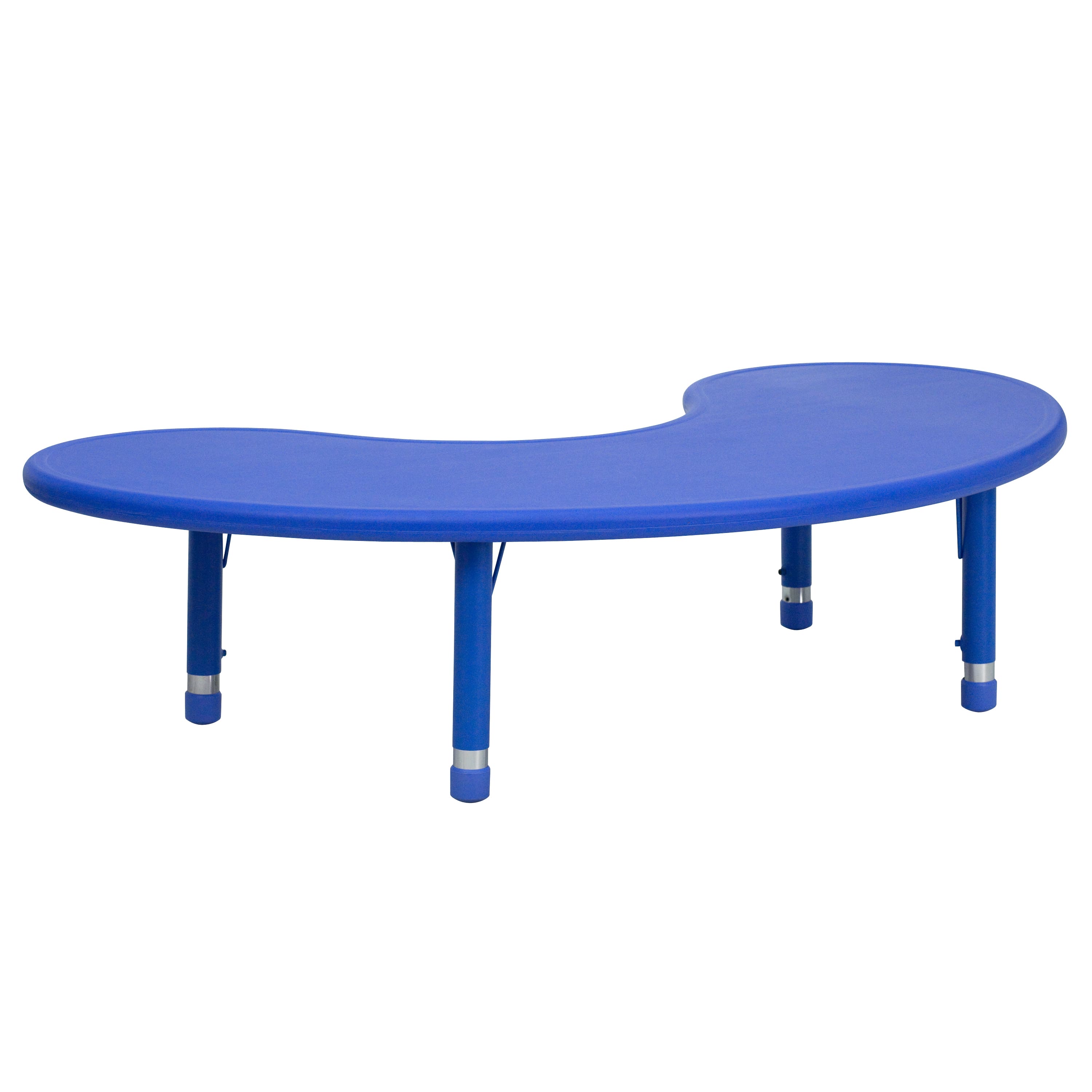 Flash Furniture - Wren 35''W x 65''L Half-Moon Plastic Height Adjustable Activity Table - Blue price history on PriceWatchPro