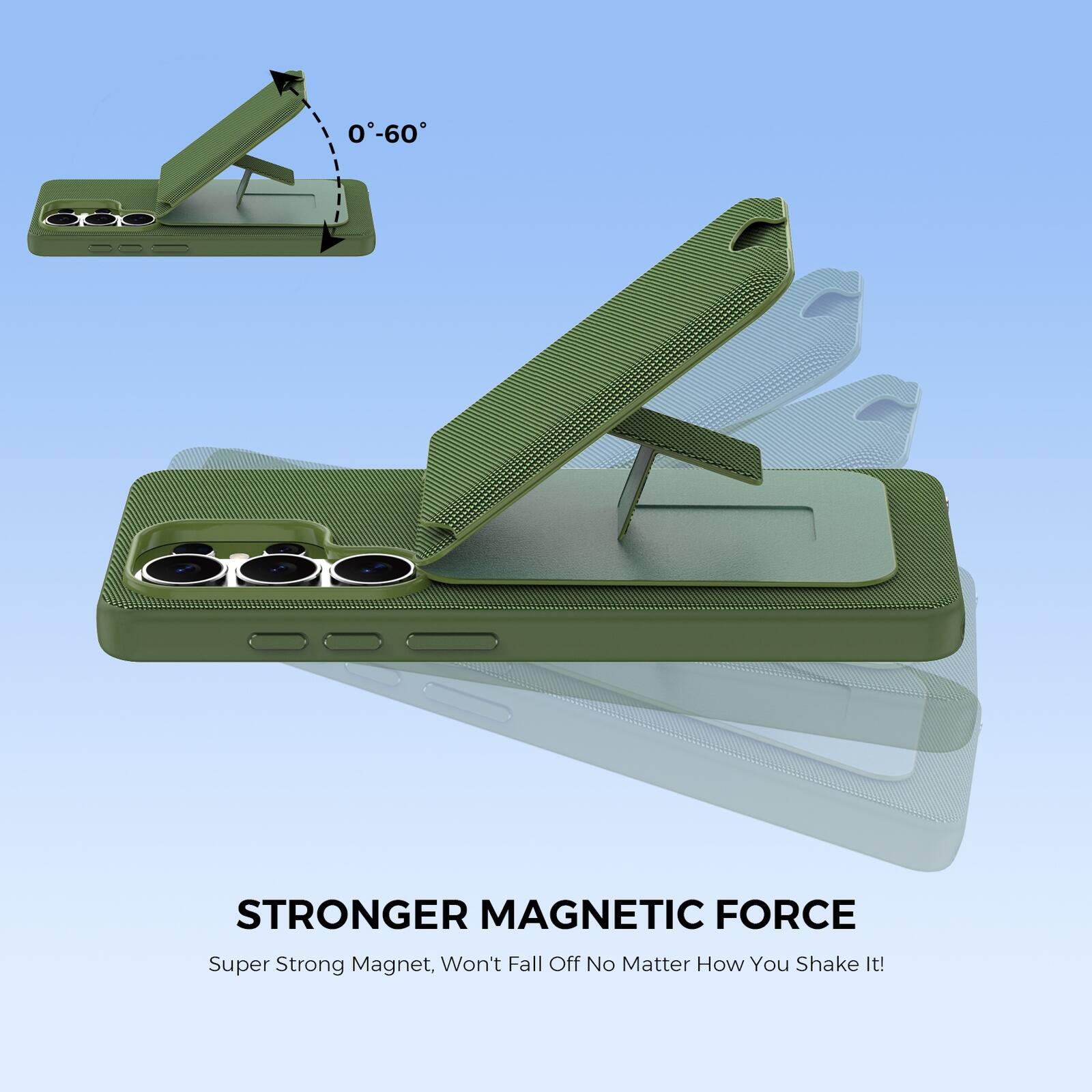 STRONGER MAGNETIC FORCE  
Super Strong Magnet, Won't Fall Off No Matter How You Shake It!