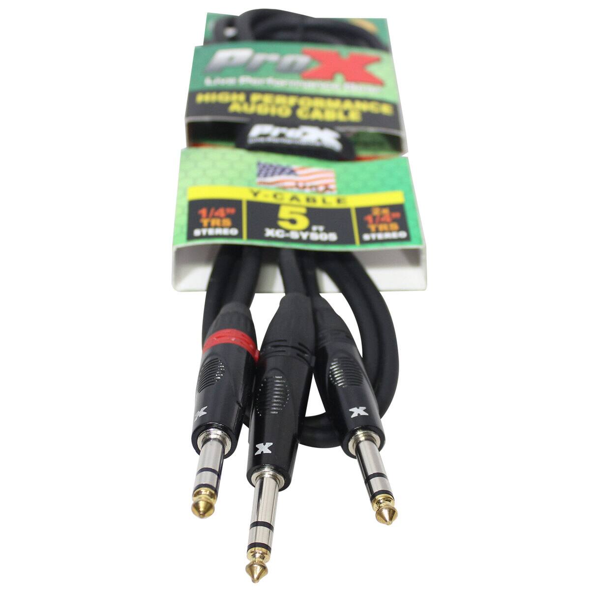 PCD X LIVE HIGH PERFORMANCE AUDIO CABLE Prox Y-CABLE 1/4" 5 TRS STEREO XC-SY805 STEREO