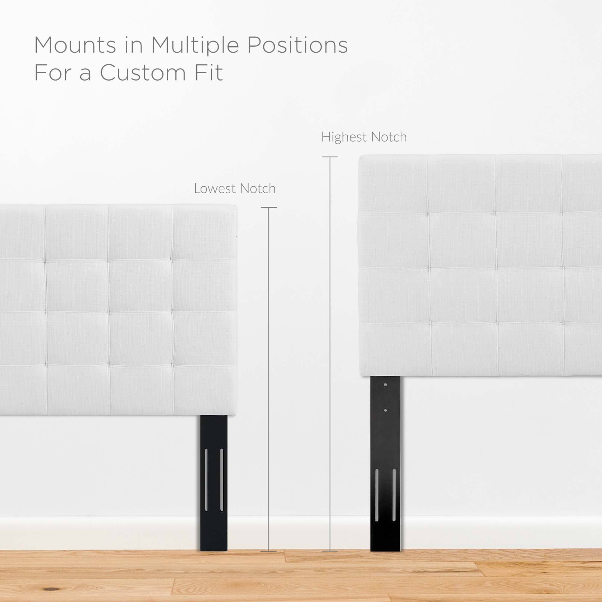 Mounts in Multiple Positions  
For a Custom Fit  

Highest Notch  
Lowest Notch